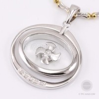 ราคา จี้กังหัน (ฮ่องกง) ทองคำ 18k (ชุบทองขาว) ติดเพชรแท้ (DR249)