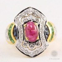 ราคา แหวนทับทิมเนื้อแก้วล้อมเพชร (DR091)