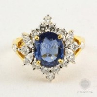 ราคา แหวนไพลินล้อมเพชร (DR096)