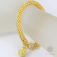 ราคา สร้อยข้อมือเกล็ดมรกต ห้อยถุงทอง ทองคำ 96.5% หนัก 1 บาท (GD590)