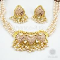 ราคา ชุดสร้อยและต่างหูอินเดียห้อยมุข ตัวเรือนทองคำ 90% (SET011)