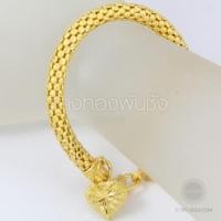 ราคา สร้อยข้อมือเกล็ดมรกต ห้อยหัวใจ ทองคำ 96.5% หนัก 1 บาท (GD747)