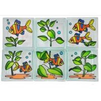 ราคา ช้างแก้ว บล็อกแก้วแต่งชุด ปลาเสือสุมาตรา N-014/923 190x190x80 มม. (6P/SET) (8851153010178)