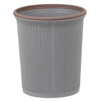 ราคา ICLEAN ถังขยะกลมลายถักขอบน้ำตาล 10 ลิตร ขนาด 25.5x25.5x28.8 ซม. รุ่น TG51279 สีเทา (6122007380283)