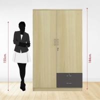 ราคา DELICATO ตู้เสื้อผ้า 2 บาน 120ซม. 2 ลิ้นชัก 120X55X185ซม. (8853136029016)