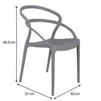 ราคา Pulito เก้าอี้พลาสติก PP-737A-GR01 ขนาด 57x52x82.5ซม.สีเทาอ่อน (5722004360113)