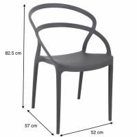 ราคา Pulito เก้าอี้พลาสติก PP-737A-GR04 ขนาด 57x52x82.5ซม. สีเทา (5722004360106)