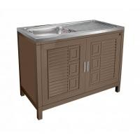 ราคา ADVANCED ตู้พร้อมซิงค์ล้างจานสเตนเลส 1 หลุมมีที่พัก C1S 5010 MB ท่อน้ำทิ้งแบบย่น แถมก๊อกน้ำ ขนาด 100x50x80 ซม. สีโอ๊ค (8859707811479)