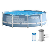 ราคา INTEX สระปริซึ่มเฟรมกลม 12 ฟุต(366X76 ซม.) เครื่องกรองระบบไส้กรอง