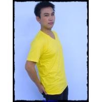 ราคา เสื้อยืดเปล่า No.20 สีเหลือง Size S คอวี (000018)