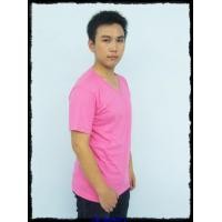 ราคา เสื้อยืดเปล่า No.20 สีชมพู Size S คอวี (000042)