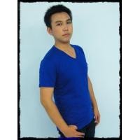 ราคา เสื้อยืดเปล่า No.20 สีน้ำเงิน Size S คอวี (000074)