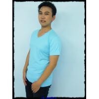 ราคา เสื้อยืดเปล่า No.20 สีฟ้า Size S คอวี (000092)