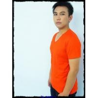 ราคา เสื้อยืดเปล่า No.20 สีส้ม Size S คอวี (000100)