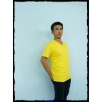 ราคา เสื้อยืดเปล่า No.20 สีเหลือง Size M คอวี (000020)