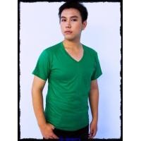 ราคา เสื้อยืดเปล่า No.20 สีเขียวไมโล Size M คอวี (000028)