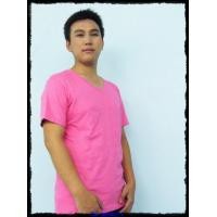 ราคา เสื้อยืดเปล่า No.20 สีชมพู Size M คอวี (000044)