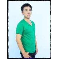 ราคา เสื้อยืดเปล่า No.20 สีเขียวไมโล Size L คอวี (000030)