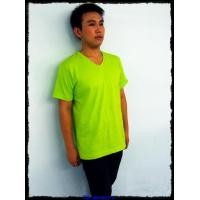 ราคา เสื้อยืดเปล่า No.20 สีเขียวมะนาว Size L คอวี (000038)