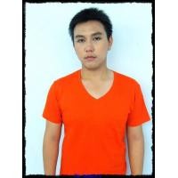 ราคา เสื้อยืดเปล่า No.20 สีส้ม Size L คอวี (000104)