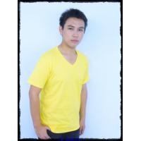 ราคา เสื้อยืดเปล่า No.20 สีเหลือง Size XL คอวี (000024)