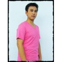 ราคา เสื้อยืดเปล่า No.20 สีชมพู Size XL คอวี (000048)