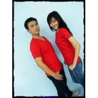ราคา เสื้อยืดเปล่า No.20 สีแดง Size XL คอวี (000064)