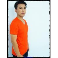 ราคา เสื้อยืดเปล่า No.20 สีส้ม Size XL คอวี (000106)