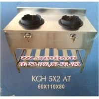 ราคา เตาแก๊สแรงดันสูง 2 หัว พร้อมขาตั้งสแตนเลส รุ่น KGH 5*2