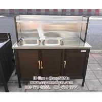 ราคา ตู้อ่าง 2 หลุม ต่อบนสีชา ประตูบานเกร็ด (000785)