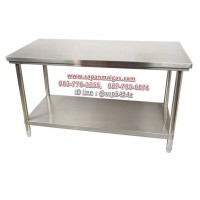 ราคา โต๊ะสแตนเลสขากลม 180ซม. 2 ชั้น sunshine (002205)