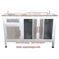 ราคา ตู้เตี้ยหน้าเรียบ ท็อปหินแกรนิต 1.20 เมตร ขอบเจียร มีลิ้นชัก (002114)