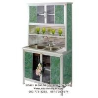 ราคา ตู้ครัวพร้อมซิ้งค์ล้างจานแสตนเลส 2 หลุมที่พัก 1เมตร ตรา Lion (000409)