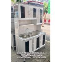 ราคา ตู้ครัวอลูมิเนียม พร้อมซิ้งค์ 2หลุม 1.20 เมตรโฟเมก้าแท้ 100 (000429)