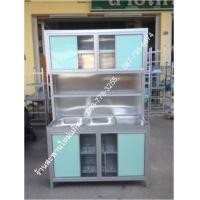 ราคา ตู้ครัวอลูมิเนียม พร้อมซิ้งค์ล้างจาน 2 หลุม 1.20 เมตร สีอลูมิเนียม ตราโฮมเมต (000786)