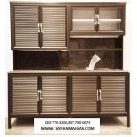 ราคา ตู้ครัวพร้อมซิ้งค์สแตนเลส 1หลุม มีที่พักขนาด 1.80 เมตร สีชา(ขอบมน) (000873)