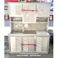 ราคา ตู้ครัวอลูมิเนียม พร้อมซิ้งค์ล้างจาน1 หลุม ขนาด 1.50 ซม. ปิดผิว PVC (001643)