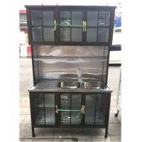 ราคา ตู้ครัวอลูมิเนียม พร้อมซิ้งค์ล้างจาน 2 หลุม 1.20 เมตร สีชา ตรา ซันชายน์ (001941)