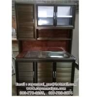 ราคา ตู้ครัวพร้อมซิ้งค์สแตนเลส 1หลุม มีที่พัก ขนาด 1.20 เมตร สีชา(ขอบมน) (001957)