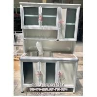 ราคา ตู้ครัวพร้อมอ่างล้างจาน 1 หลุม ขนาด 1.2 เมตร ท็อปหินแกรนิต(ขอบมน) (002257)