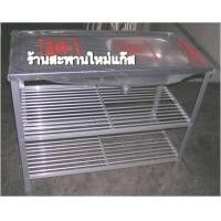 ราคา ซิ้งค์สแตนเลส 1 หลุม มีที่พักขนาด 1 เมตร ขาอลูมิเนียม 3 ชั้น (000139)