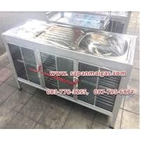 ราคา ตู้ซิ้งค์ล้างจาน 1 หลุม มีที่พักขนาด 1.50 เมตร สีอลูมิเนียม (000577)