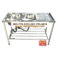 ราคา ซิ้งค์สแตนเลส 2 หลุม ขนาด 1.20 เมตร ยี่ห้อ Ohio รุ่น WDS-12050A (001054)