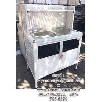 ราคา ตู้ซิ้งค์ล้างจาน1หลุม อย่างดีเคลือบขาว ขนาด 1 เมตรต่อบน (002093)