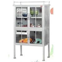 ราคา ตู้กับข้าว 2.5 ฟุต 4 ประตู สีอลูมิเนียม ตรา Lion (ไลออน) (000436)