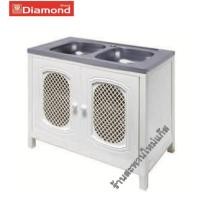 ราคา ตู้ครัวพร้อมอ่างล้างจานแสตนเลส 2 หลุม ABS-HI IMPACT ตราเพชร ลายลิเบอร์ตี้(liberty) (000304)