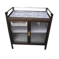 ราคา ตู้อลูมิเนียมวางเตา ด้านบนเป็นกระเบื้อง ขนาด 80 เซนติเมตร (กรอบสีชา) ตรา ซันชายน์ (000247)