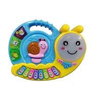ราคา ออแกนเปียโน หอยทาก Music ELF Kids Snail Keyboard Piano with Music and Lights Animal Sounds for Kids สีฟ้า (107)