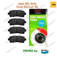 ราคา Prima ผ้าเบรคคู่หน้า Honda Jazz GD - City ปี 2002-2007, Civic LXI, EXI ปี 1992-2000, Brio ปี 2011-ON PDB1262 (950)