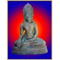 ราคา พระเทริดขนนก ปางชนะมาร หน้าตัก 9 นิ้ว เนื้อสำริดสภาพเก่า